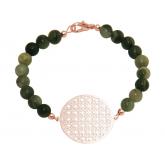 Armband mit Anhänger Flechtdesign 925 Silber/rosévergoldet und Jade grün Farbverlauf | Erweiterte Suche