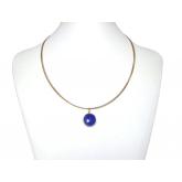 Collier/Juwelierdraht mit Jade blau 925 Silber/vergoldet | Erweiterte Suche