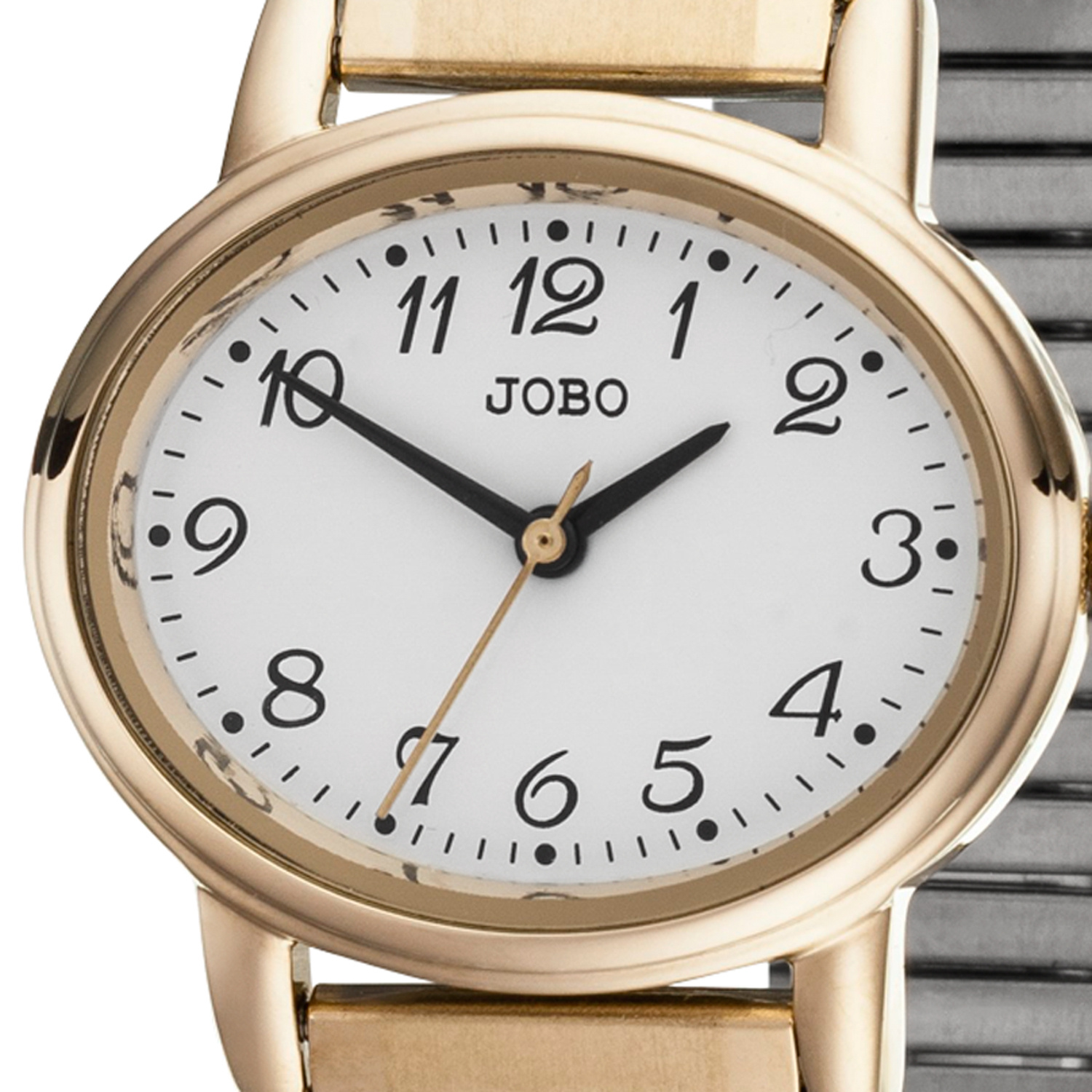JOBO Quarz analog Damen Armbanduhr ッ ッ Flexband Damenuhren aus Edelstahl/vergoldet mit