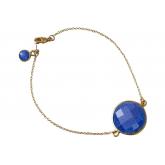 Armband vergoldet mit 2 Blue Saphiren | Vergoldet