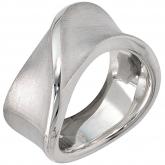 Damen Ring 925 Sterling Silber gewölbt abstrakt