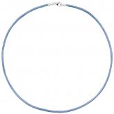 Seidenband hellblau 2,8 mm 42 cm, Karabinerverschluss 925 Silber | Weiteres