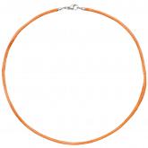 Seidenband orange 42 cm, Karabinerverschluss 925 Silber | Weiteres