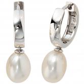 Creolen 925/-Silber mit Perlen | Perlen