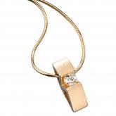 Collier mit Anhänger 14k (585) Gelbgold mit Brillant 0,25 ct. | Gelbgoldschmuck