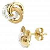 Ohrstecker 585 Gelbgold mit Diamant-Brillanten 0,01ct. | Bicolor Schmuck