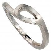 Damen-Ring 950 Platin mattiert mit Diamant-Brillant 0,04ct. | Platinschmuck