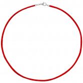 Seidenband rot 2,8 mm 42 cm, Karabinerverschluss 925 Silber | Weiteres