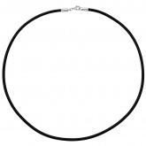 Kautschuk-Band schwarz 3 mm 45 cm Verschluss 925 Silber | Silberschmuck