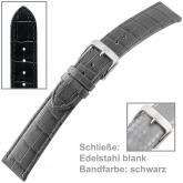 Uhrenarmband für Herren schwarz Louisiana Prägung auf Kalbleder 22 mm | Uhren