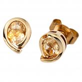 Ohrstecker 333/-Gold und 2 Citrine | Edelsteine