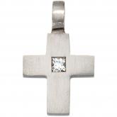 Anhänger "Kreuz" 950 Platin mit Diamant 0,06 ct. | Platinschmuck