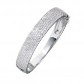 Armreif 925 Sterling Silber mit weißen Zirkonia | Edelsteine