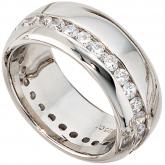 Damen Ring 925 Sterling Silber glänzend mit Zirkonia weiß rundum | Silberschmuck