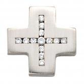 Anhänger "Kreuz" 950 Platin mattiert mit 13 Brillanten 0,20 ct. | Platinschmuck