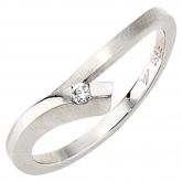 Damen-Ring 950 Platin teilmattiert mit Diamant-Brillant 0,03ct. | Platinschmuck