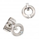 Ohrstecker 950 Platin ringförmig mit Diamant-Brillanten 0,03ct. | Platinschmuck