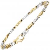 Glieder-Armband 585 Gelb-/Weißgold mit Brillanten 0,32ct. 18,5 cm | Bicolor Schmuck