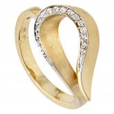 Damen-Ring 585 Gelbgold mit 16 Diamant-Brillanten | Gelbgoldschmuck