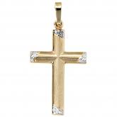 Anhänger "Kreuz" 8 K (333) Gelbgold | Bicolor Schmuck