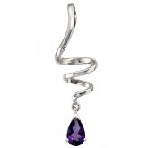 Anhänger "Tropfen" 925 Sterling Silber mit Amethyst violett