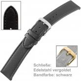 Uhrenarmband für Herren schwarz Kalbleder XL 16 cm - 20 cm | Uhren