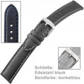 Uhrenarmband für Herren dunkelblau Sattelleder XL 20 mm | Uhren