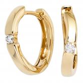 Creolen 585 Gelbgold mit Diamant-Brillanten 0,08ct. | Gelbgoldschmuck