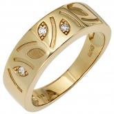 Damen-Ring 585 Gold Gelbgold mit 3 Diamant-Brillanten 0,04ct. | Gelbgoldschmuck