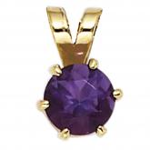 Solitär Anhänger 585 Gelbgold mit Amethyst violett | Gelbgoldschmuck