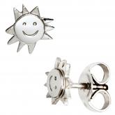 Kinder Ohrstecker "Sonne" 925 Sterling Silber mattiert