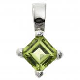 Anhänger 925 Sterling Silber mit Peridot rautenförmig