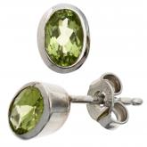 Ohrstecker 925 Sterling Silber mit Peridoten grün | Edelsteine