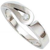 Damen Ring 925 Sterling Silber teilmattiert mit Brillant 0,05 ct. | Silberschmuck