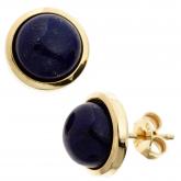 Ohrstecker 14k (585) Gelbgold mit 2 Lapis Lazuli Königsblau 10,4 mm