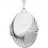 Medaillon oval für 2 Fotos 925 Sterling Silber zum Öffnen gefächert | Silberschmuck