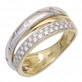 Damen Ring 14k (585) Gelb-/Weißgold mit 41 Brillanten 0,30 ct. | Bicolor Schmuck