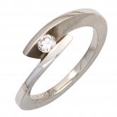 Twist Damen Ring 950 Platin teilmattiert mit Brillant 0,15ct.