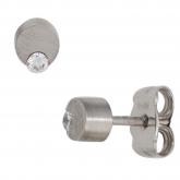 Ohrstecker 950 Platin mattiert mit 2 Brillanten | Platinschmuck