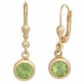 Boutons 585 Gelbgold mit Peridoten rund facettiert