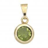 Anhänger 585 Gelbgold mit Peridot rund facettiert | Edelsteine