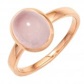 Damen Ring 585 Rotgold mit Rosenquarz oval