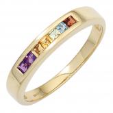 Damen Ring 585 Gelbgold mit Edelsteinen multicolor | Edelsteine