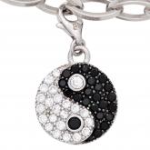 Einhänger/Charm "Yin Yang" 925 Sterling Silber mit Zirkonia schwarz/weiß