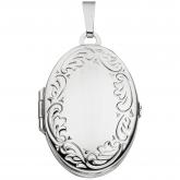 Medaillon oval 925 Sterling Silber Dekor floral Romantik für 4 Fotos