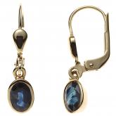 Boutons 585 Gelbgold mit Blue Saphiren | Gelbgoldschmuck