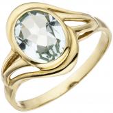 Damen Ring 585 Gelbgold mit Aquamarin oval | 