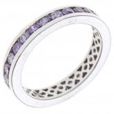 Damen Ring 925 Sterling Silber mit Zirkonia violett rundum | Silberschmuck