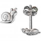 Kinder Ohrstecker "Schnecke" 925 Sterling Silber teilmattiert | JOBO