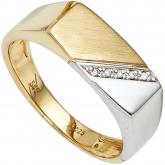 Herren Ring 585 Gelb-/Weißgold mit 5 Diamanten | Herrenschmuck
